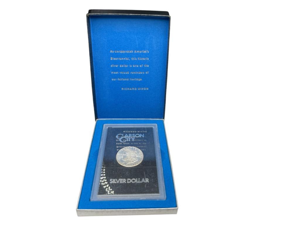 1884-CC UNCIRCULATED U.S. MORGAN SILVER DOLLAR GSA HOARD BLACK AND BLUE PACK (1 of 10)