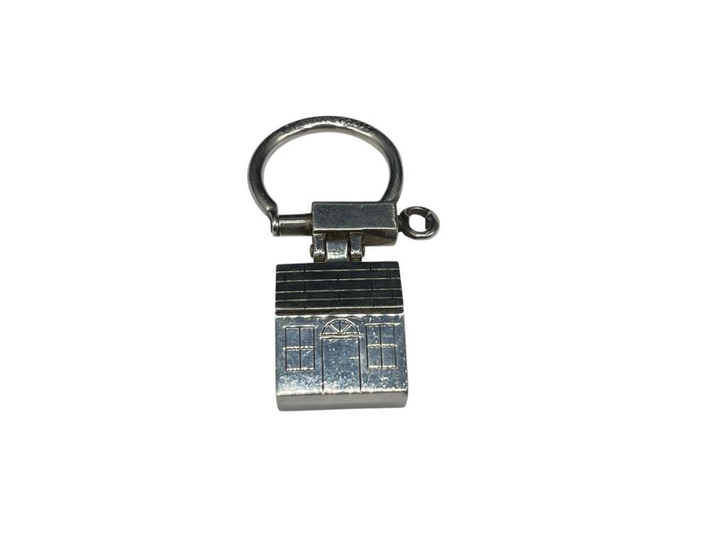 MARKED TIFFANY & CO. STERLING SILVER FIGURAL HOUSE KEYCHAIN: 2 1/4", 58.88 GRAMS 