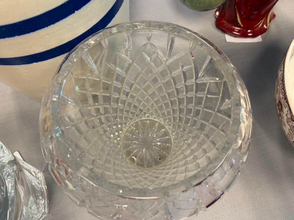 THREE HEAVY CRYSTA VASES INCLUDING ROYAL COPENHAGEN GALAXI VASE DESIGNED BY ALLAN SCHARFF 1990'S - 10