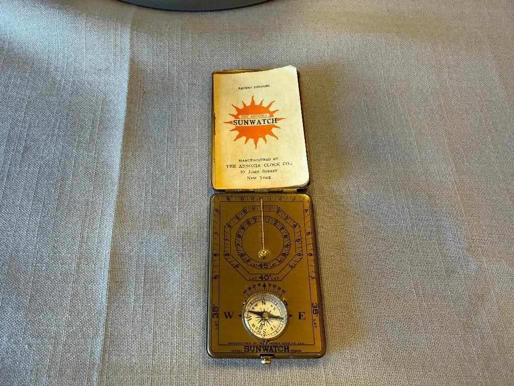 1921 ANSONIA CLOCK CO. COMPASS / SUNWATCH WITH ORIGINAL INSTRUCTIONS - 2