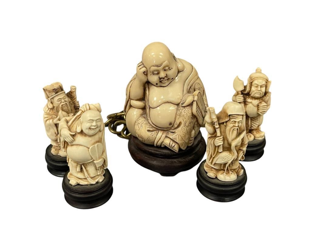 EAST ASIA DIETY FIGURES AND SEATED BUDDHA (1 of 11)