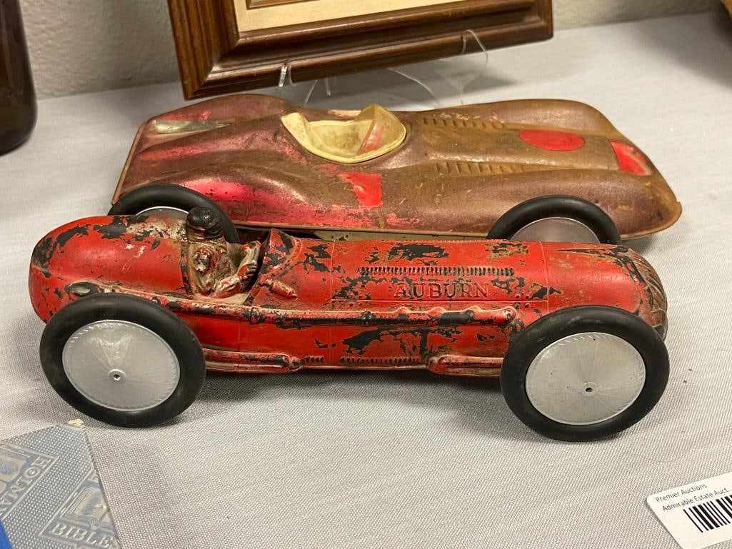 1950'S - 1960'S MATTEL PRESSED STEEL VINTAGE TOY RACER AND AUBURN RUBBER CO. OPEN RACE CAR - 2