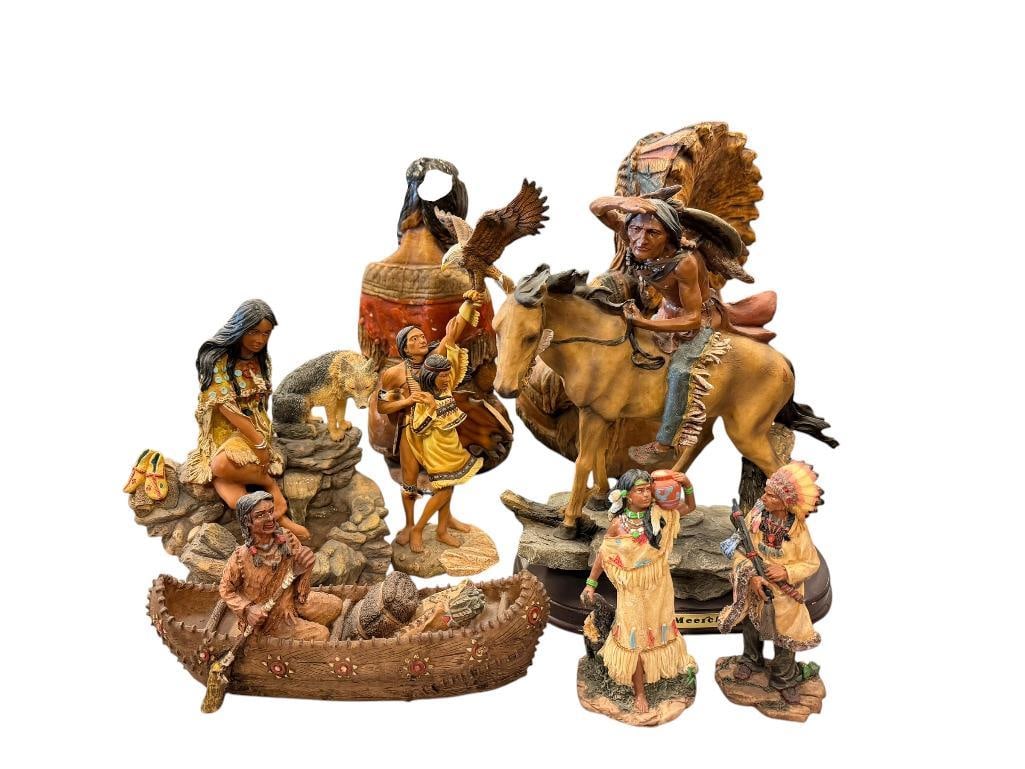 SIX RESIN NATIVE AMERICAN SCULPTURES INCLUDING MEERCHI AND HAMILTON COLLECTION VISION OF BEAUTY (1 of 20)