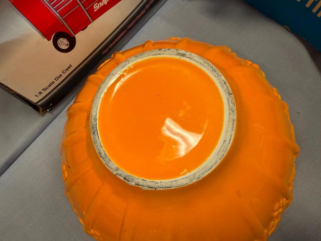 SIX NESTING MIXING BOWLS INCLUDING A SET OF FOUR GRAPE PATTERN FALL THEMED BOWLS AND TWO DOTTED - 10