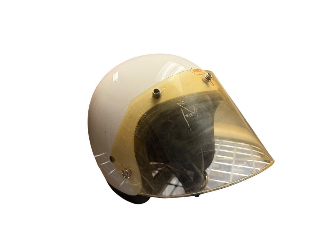 VINTAGE BELL R-T MOTORCYLCE HELMET: DOT CERTIFIED, FAIR CONDITION SIZE 7 3/4 