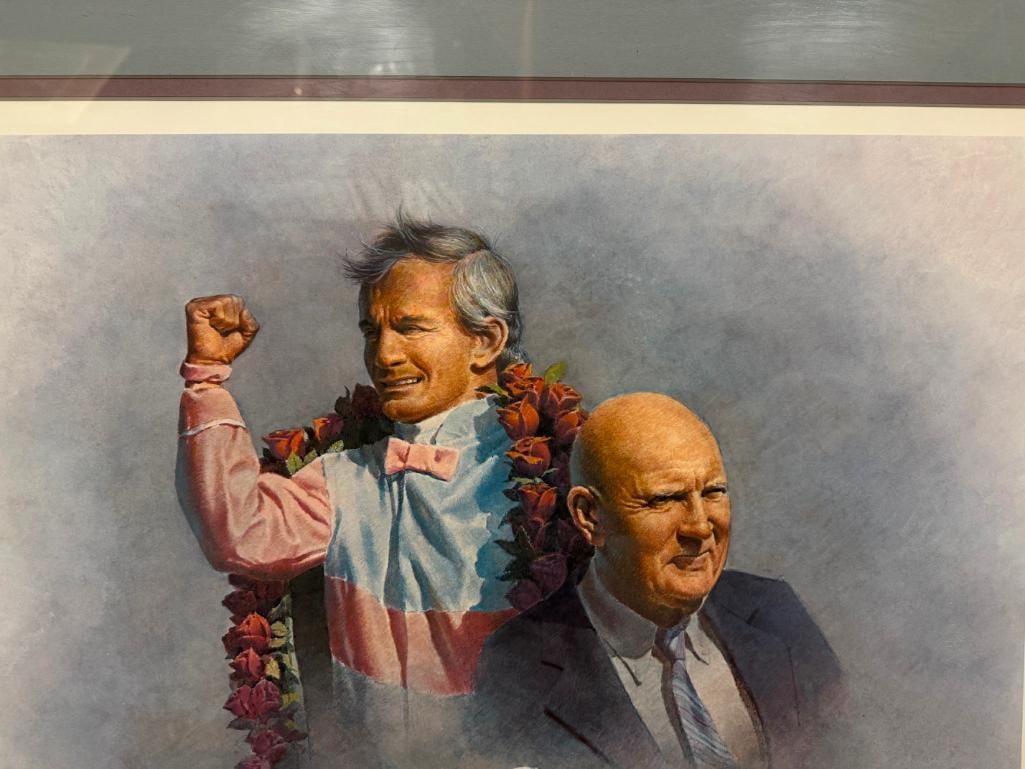 FRED STONE " THE SHOE AND BALD EAGLE " HORSE RACING PENCIL SIGNED AND NUMBERED LITHOGRAPH - 8