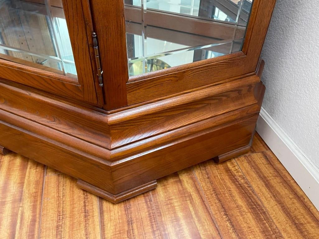 ELEGANT HOWARD MILLER MODEL 610 - 940 CABLE DRIVEN CURIO CABINET GRANDFATHER CLOCK - 7