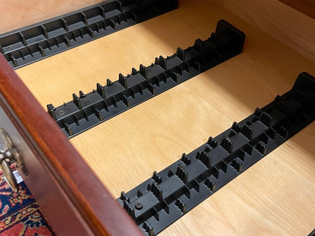 ETHAN ALLEN DARK FINISH CONTEMPORARY TV CABINET / ENTERTAINMENT CENTER - 7