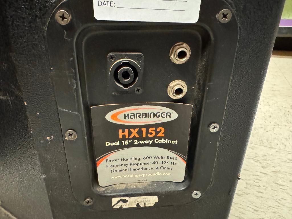 PAIR OF VINTAGE HARBINGER DUAL 15" 2-WAY SPEAKER CABINETS - 7