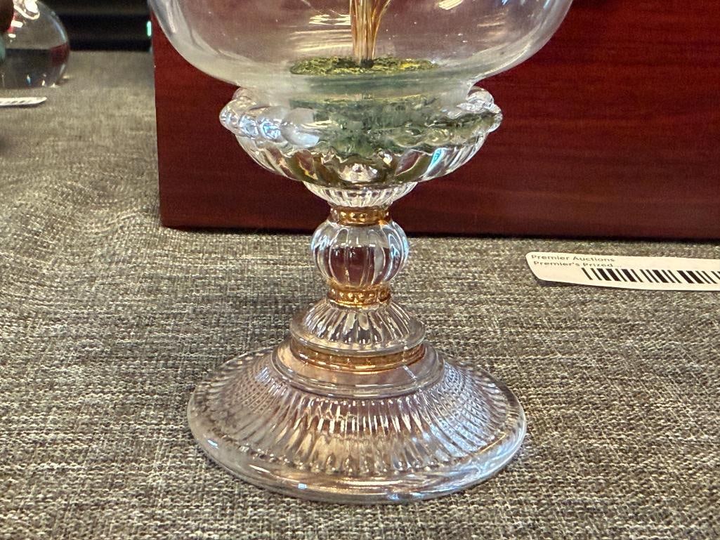 THE FRANKLIN MINT HOUSE OF FABERGE THE VIOLET BOUQUET IMPERIAL CRYSTAL EGG - 4