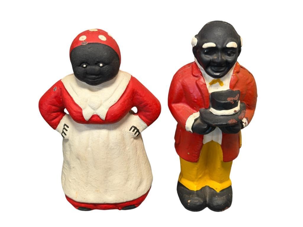 VINTAGE AUNT JEMIMA AND UNCLE MOE BLACK AMERICANA CAST IRON STILL COIN BANKS (1 of 11)