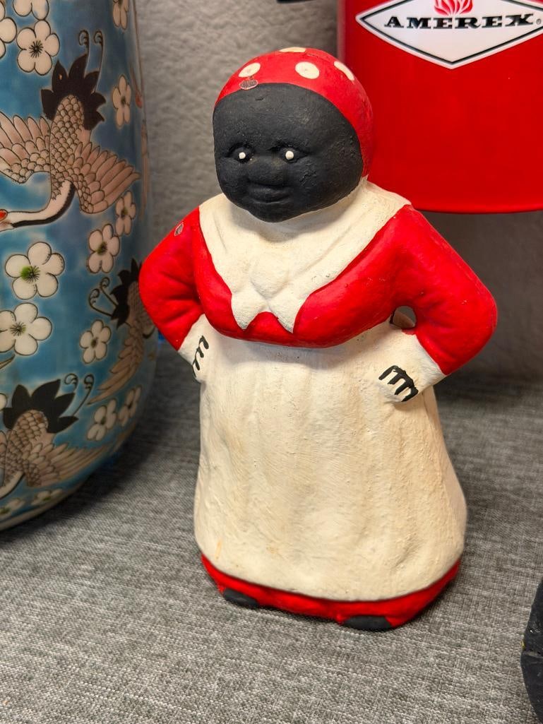 VINTAGE AUNT JEMIMA AND UNCLE MOE BLACK AMERICANA CAST IRON STILL COIN BANKS - 7