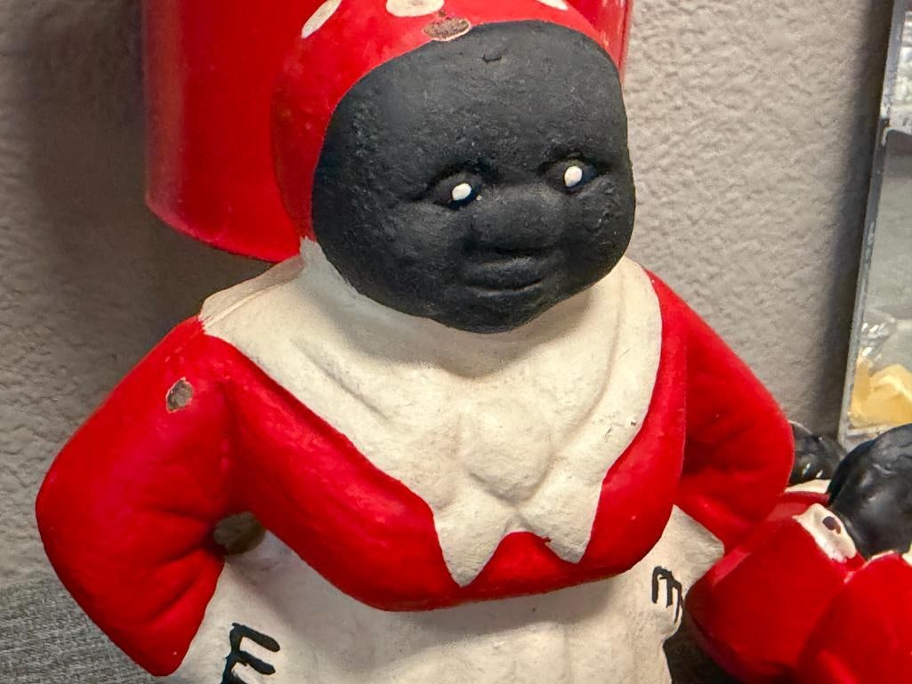 VINTAGE AUNT JEMIMA AND UNCLE MOE BLACK AMERICANA CAST IRON STILL COIN BANKS - 8
