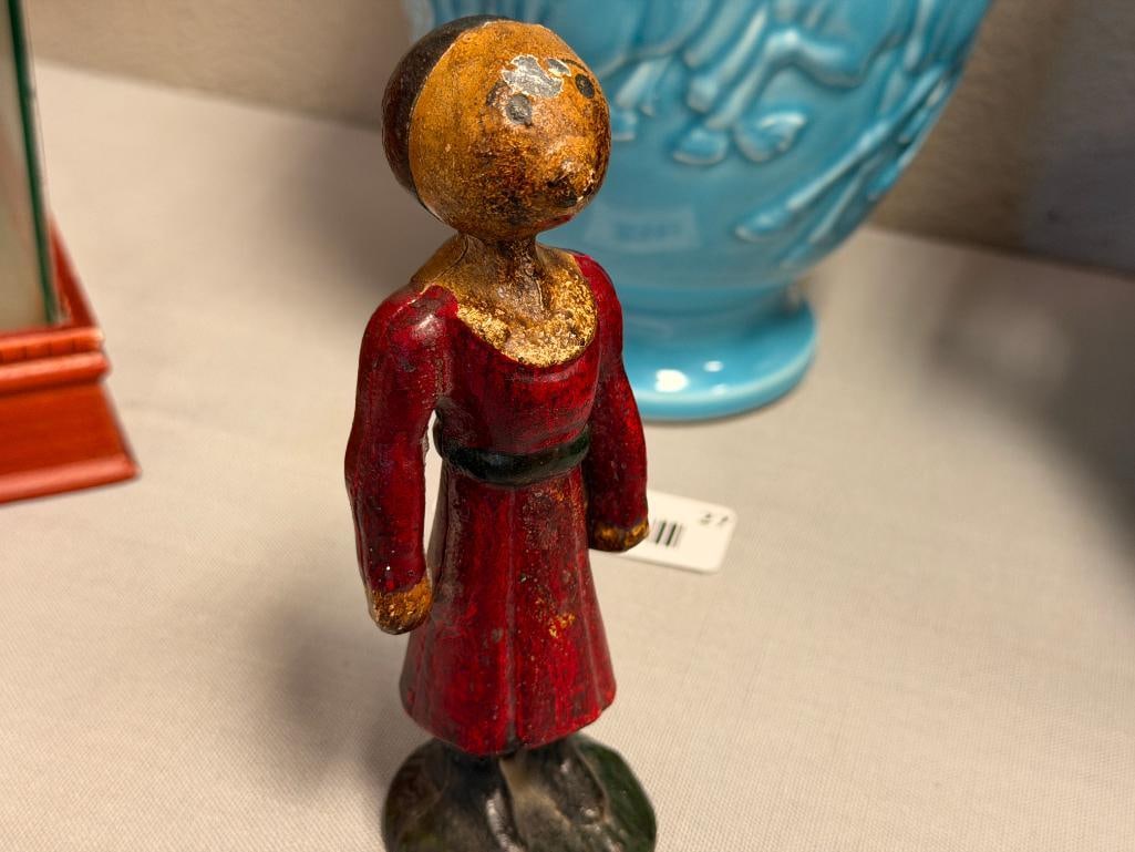 VINTAGE CAST IRON POP EYE OLIVE OYL FIGURAL STILL COIN BANK - 2