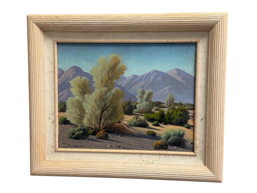 BILL HAGER CALIFORNIA ARTIST ORIGINAL OIL ON CANVAS DESERT LANDSCAPE (1 of 7)