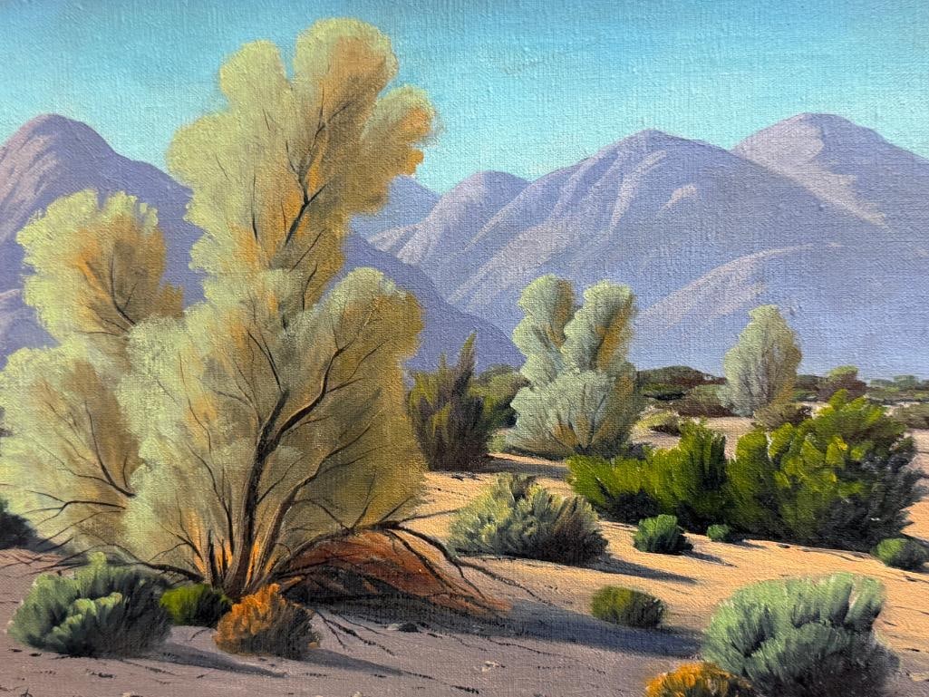 BILL HAGER CALIFORNIA ARTIST ORIGINAL OIL ON CANVAS DESERT LANDSCAPE - 2