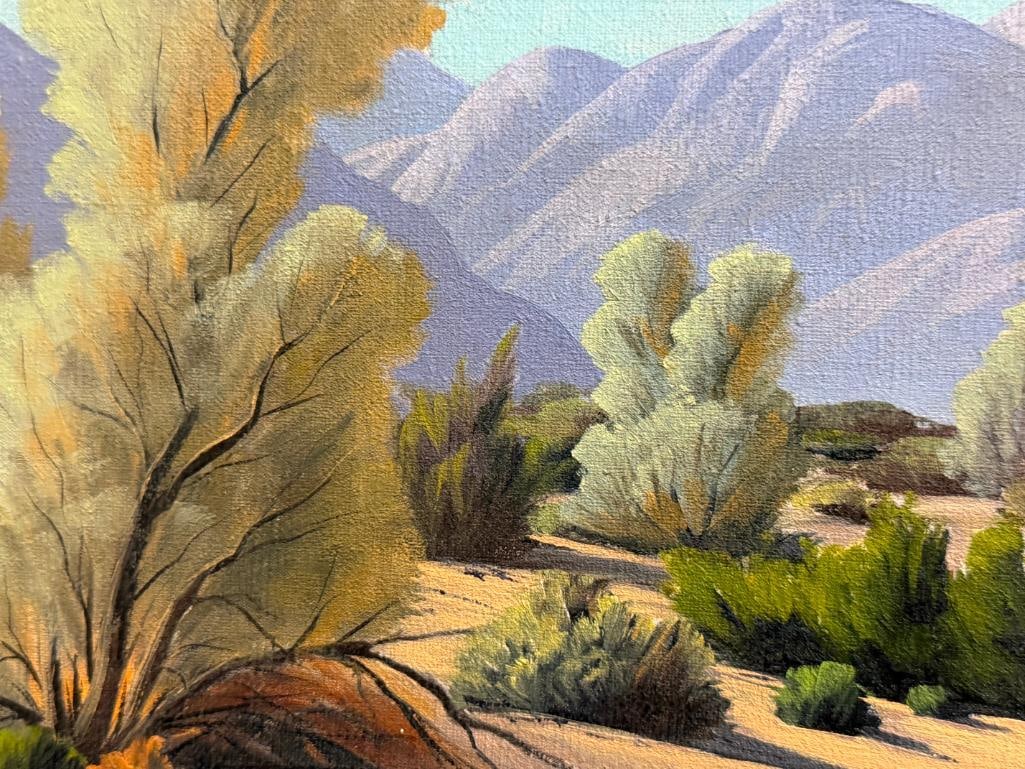 BILL HAGER CALIFORNIA ARTIST ORIGINAL OIL ON CANVAS DESERT LANDSCAPE - 3
