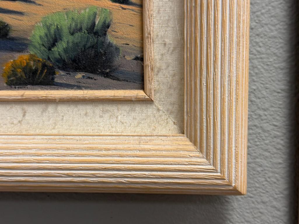 BILL HAGER CALIFORNIA ARTIST ORIGINAL OIL ON CANVAS DESERT LANDSCAPE - 6