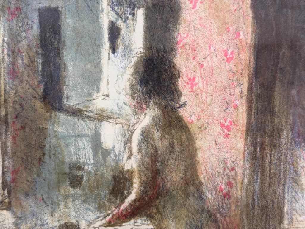 BERNARD DUNSTAN BRITISH ARTIST AND EDUCATOR LIMITED EDITION COLOR LITHOGRAPH TITLED ALBERGO STELLA - 3