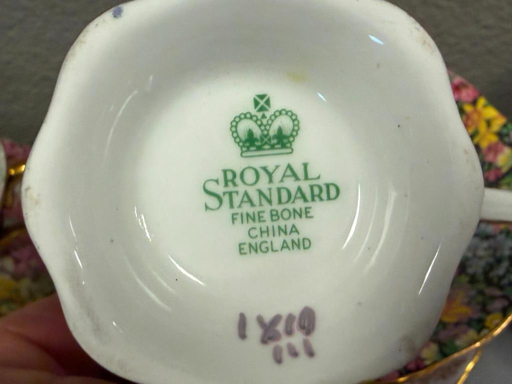 16 SETS OF TEA CUPS AND SAUCERS ENGLISH MAKERS SHELLEY, ROYAL ALBERT, JAMES KENT, ROYAL STANDARD - 7