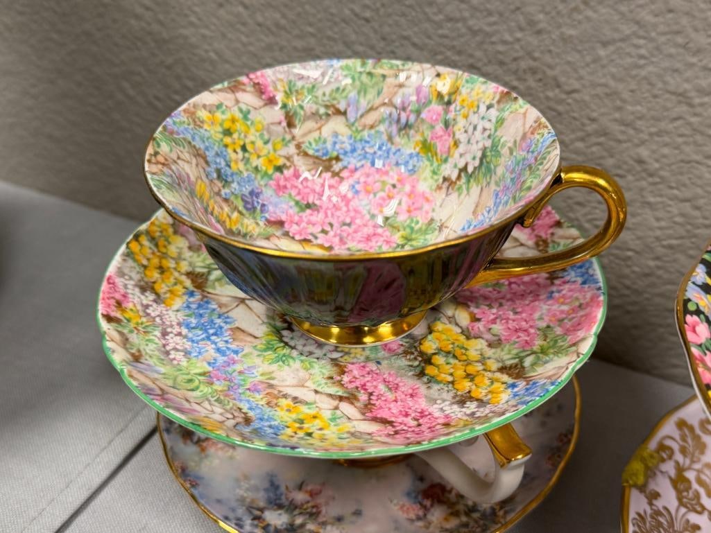 16 SETS OF TEA CUPS AND SAUCERS ENGLISH MAKERS SHELLEY, ROYAL ALBERT, JAMES KENT, ROYAL STANDARD - 8