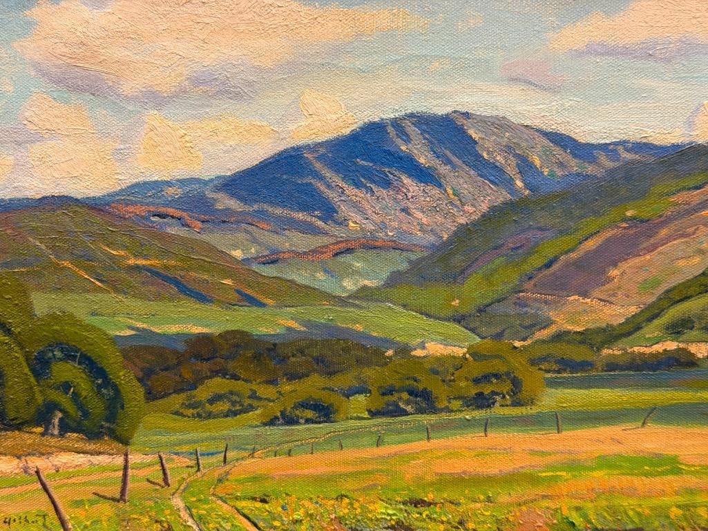 ARTHUR HILL GILBERT CALIFORNIA PLEIN AIR ARTIST ORIGINAL OIL ON CANVAS PAINTING MT. TORO MONTEREY... - 3