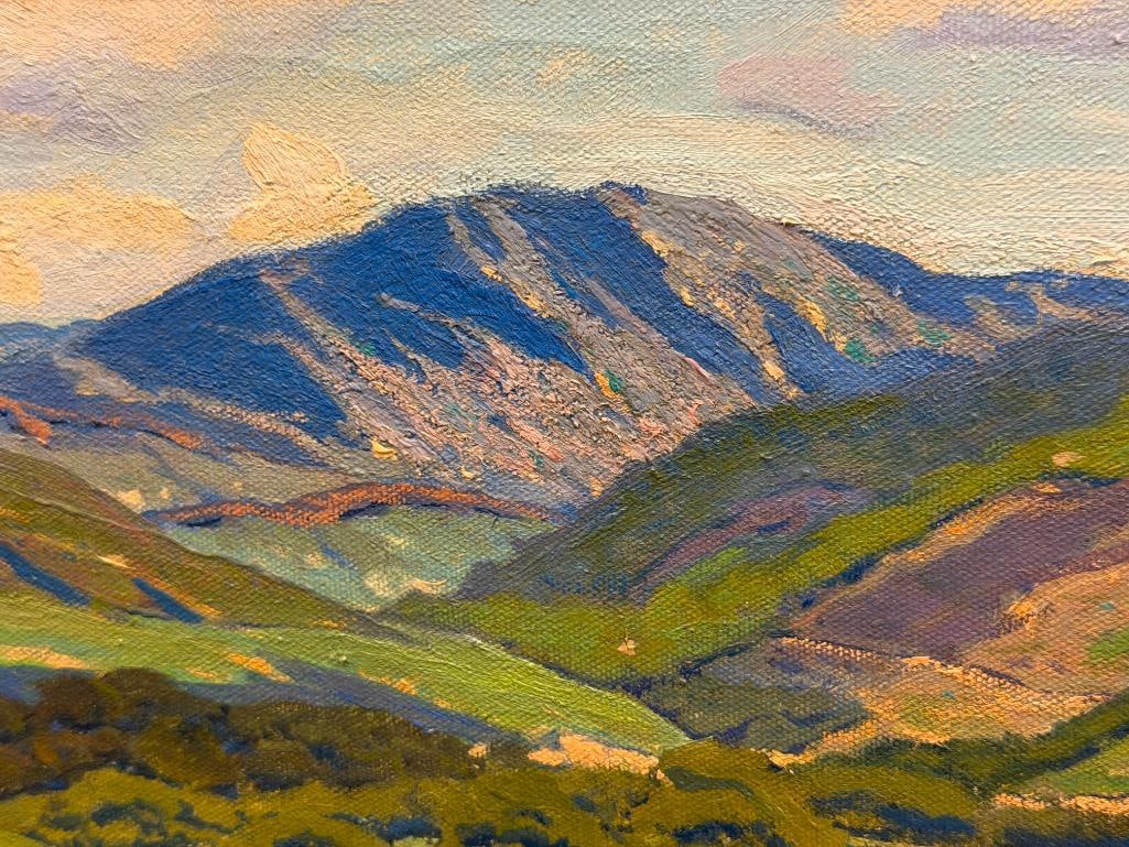 ARTHUR HILL GILBERT CALIFORNIA PLEIN AIR ARTIST ORIGINAL OIL ON CANVAS PAINTING MT. TORO MONTEREY... - 4