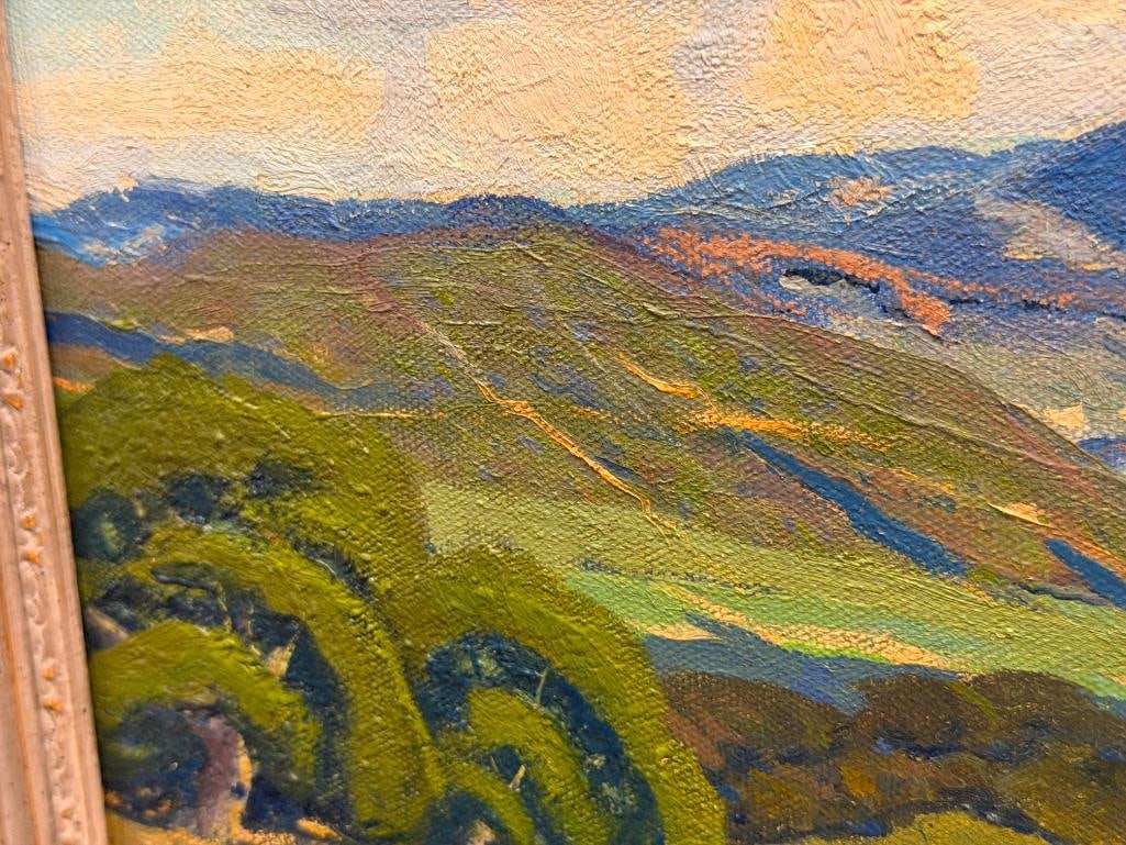 ARTHUR HILL GILBERT CALIFORNIA PLEIN AIR ARTIST ORIGINAL OIL ON CANVAS PAINTING MT. TORO MONTEREY... - 5