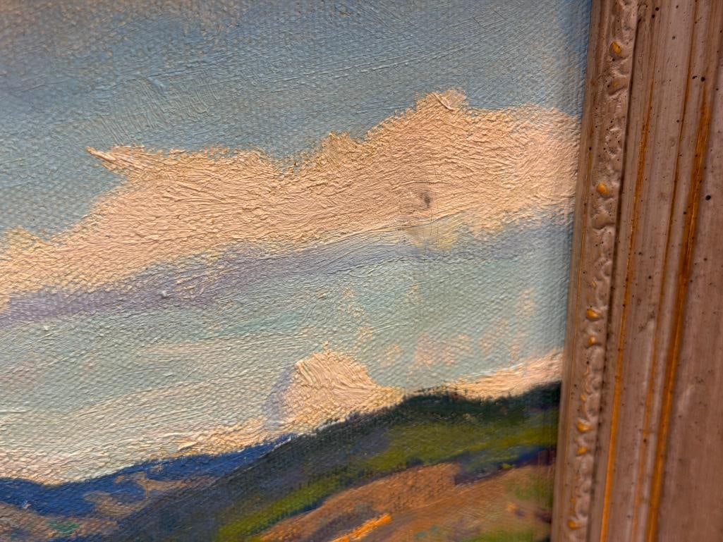 ARTHUR HILL GILBERT CALIFORNIA PLEIN AIR ARTIST ORIGINAL OIL ON CANVAS PAINTING MT. TORO MONTEREY... - 7