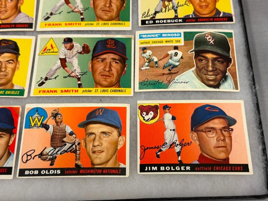 1955 TOPPS BASEBALL CARDS GIL HODGES, FRANK SMITH, BOB KLINE, ED ROEBUCK, PHIL RIZZUTO, RAY MOORE - 2