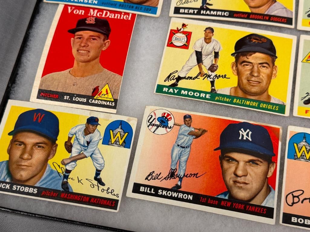 1955 TOPPS BASEBALL CARDS GIL HODGES, FRANK SMITH, BOB KLINE, ED ROEBUCK, PHIL RIZZUTO, RAY MOORE - 3