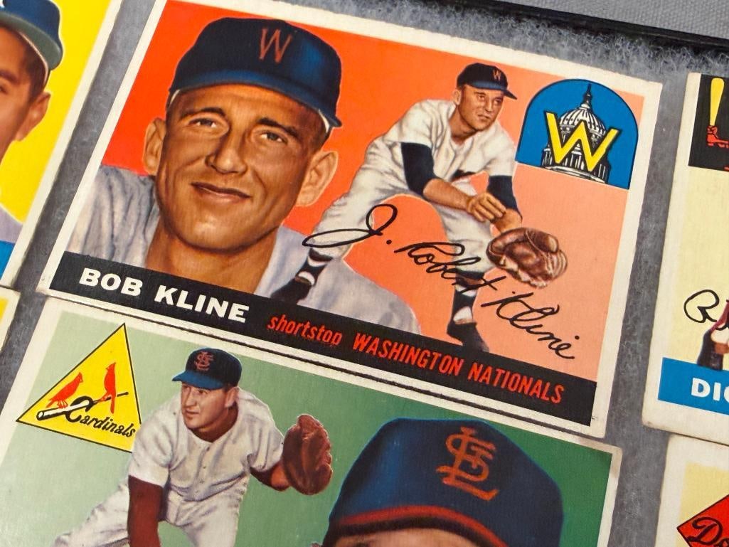 1955 TOPPS BASEBALL CARDS GIL HODGES, FRANK SMITH, BOB KLINE, ED ROEBUCK, PHIL RIZZUTO, RAY MOORE - 6