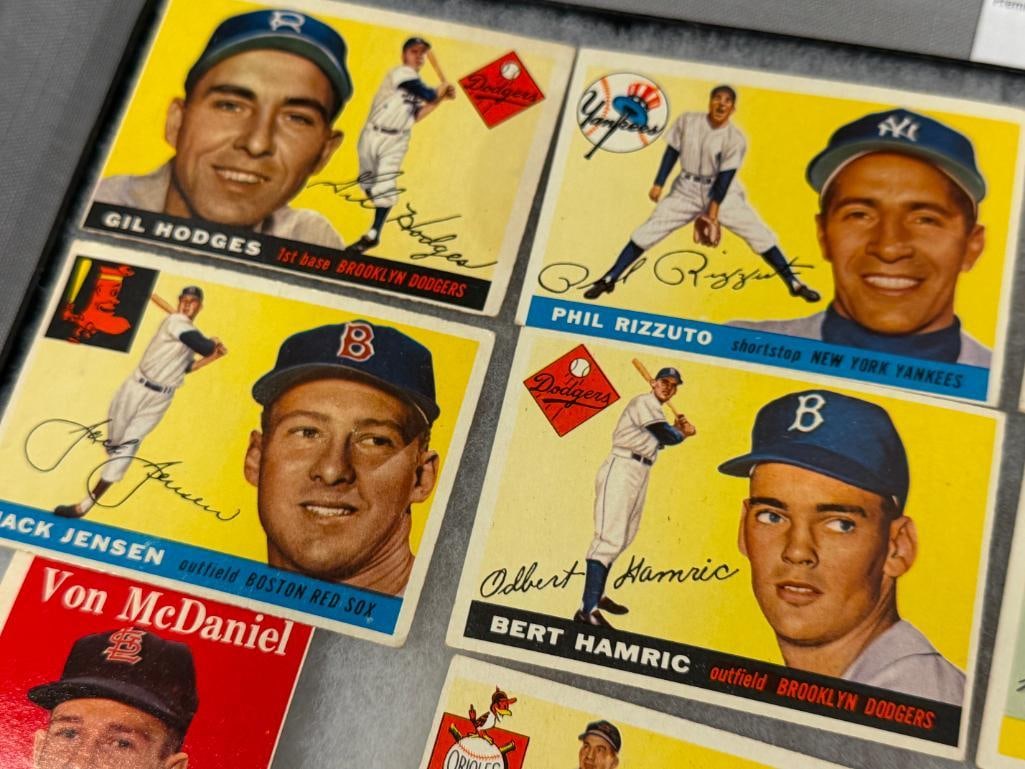 1955 TOPPS BASEBALL CARDS GIL HODGES, FRANK SMITH, BOB KLINE, ED ROEBUCK, PHIL RIZZUTO, RAY MOORE - 7