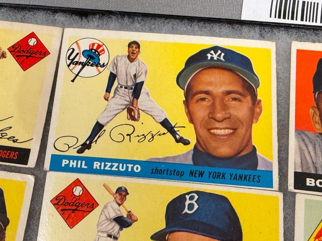 1955 TOPPS BASEBALL CARDS GIL HODGES, FRANK SMITH, BOB KLINE, ED ROEBUCK, PHIL RIZZUTO, RAY MOORE - 8