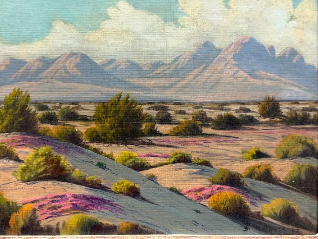 BILL HAGER CALIFORNIA ARTIST ORIGINAL OIL ON CANVAS DESERT LANDSCAPE - 2