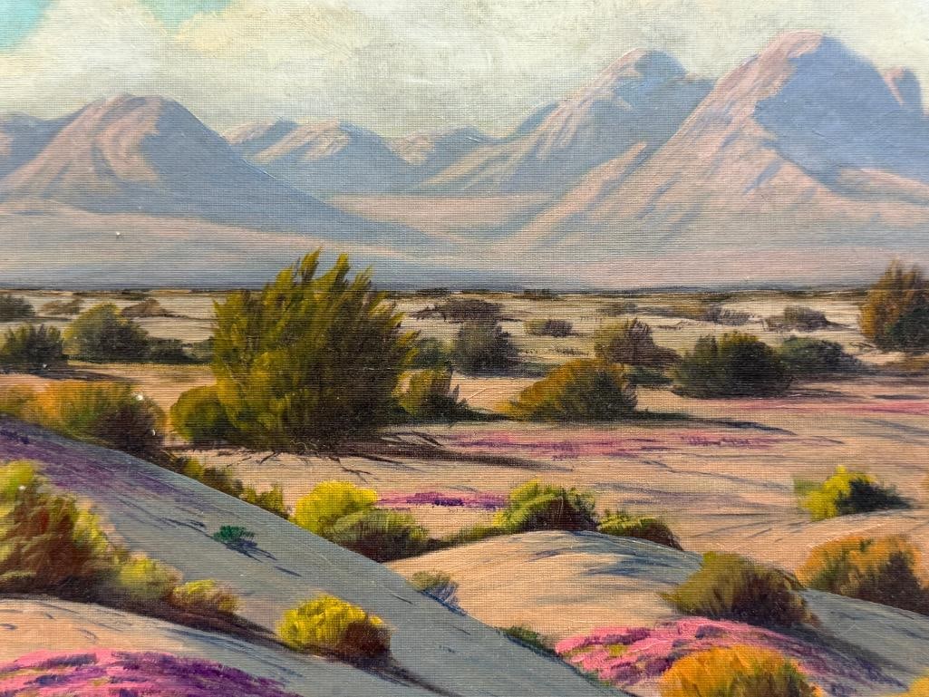 BILL HAGER CALIFORNIA ARTIST ORIGINAL OIL ON CANVAS DESERT LANDSCAPE - 3