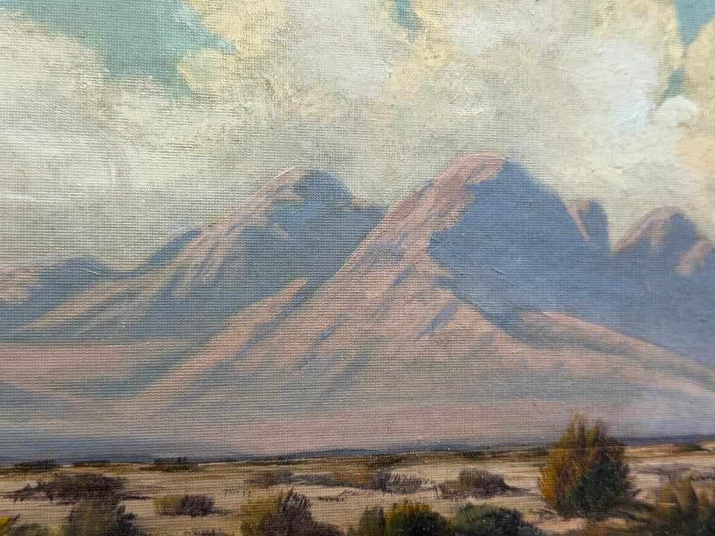 BILL HAGER CALIFORNIA ARTIST ORIGINAL OIL ON CANVAS DESERT LANDSCAPE - 4