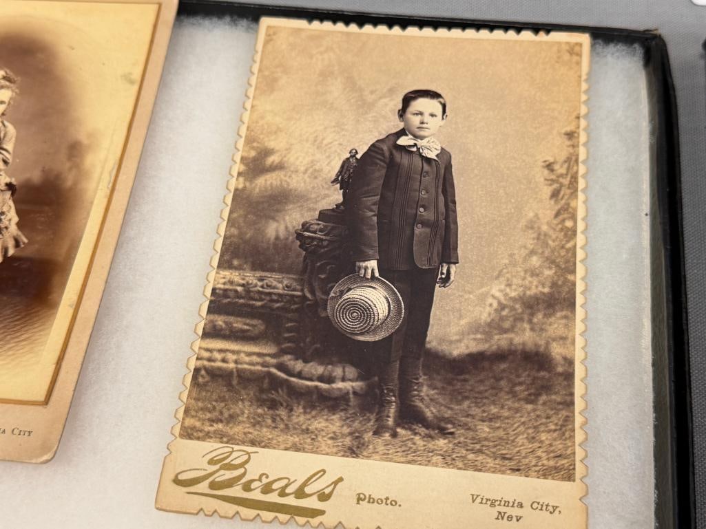 ANTIQUE STUDIO PORTRAIT CARDS FROM STUDIOS IN VIRGINIA CITY, NV BEALS, JOHN S. NOE, HEDGER & NOE'S - 12