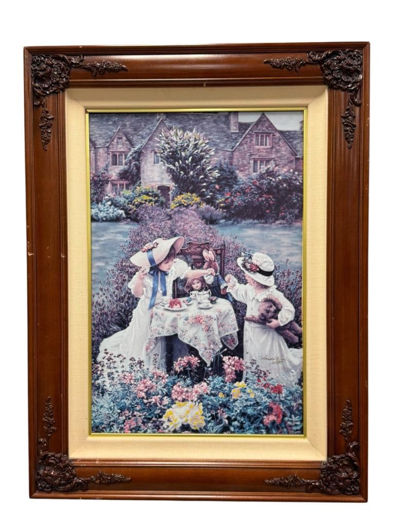 SANDRA KUCK LIMITED EDITION LPRINT ON CANVAS TITLED AFTERNOON TEA NO. 204/395 (1 of 9)