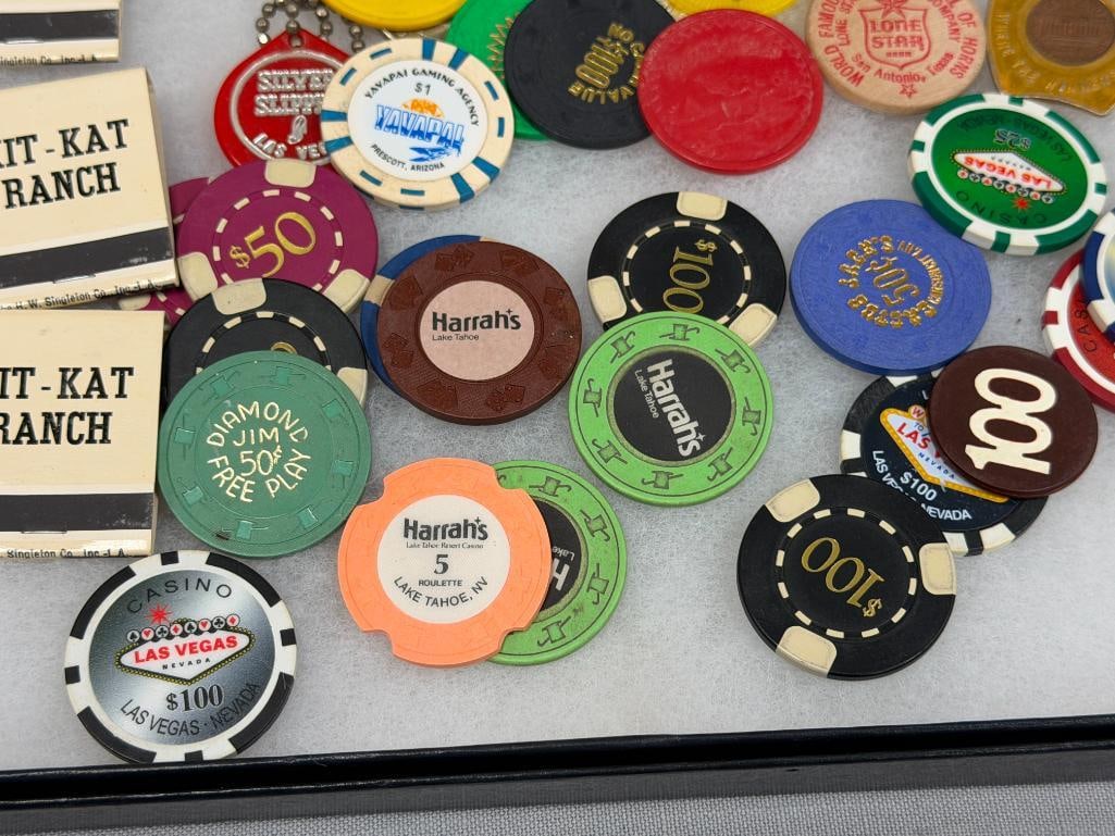 NEVADA HOTEL / CASINO / BROTHEL KIT KAT RANCH MATCHBOOKS, POKER CHIPS, DRINK TOKENS - 4