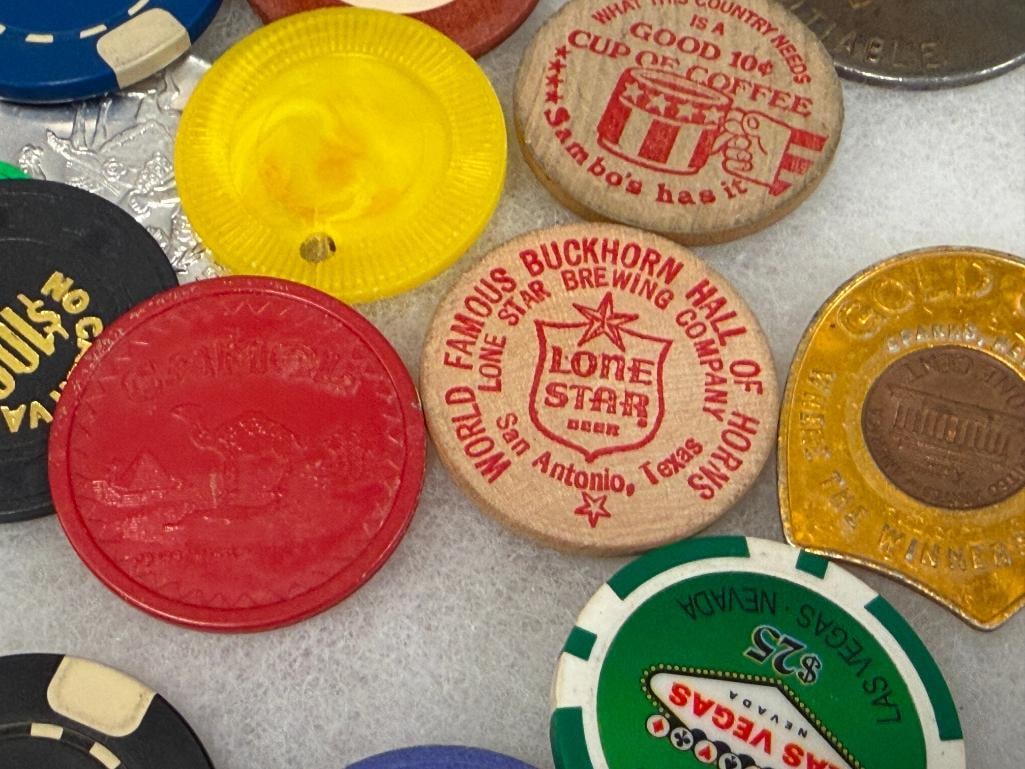 NEVADA HOTEL / CASINO / BROTHEL KIT KAT RANCH MATCHBOOKS, POKER CHIPS, DRINK TOKENS - 7