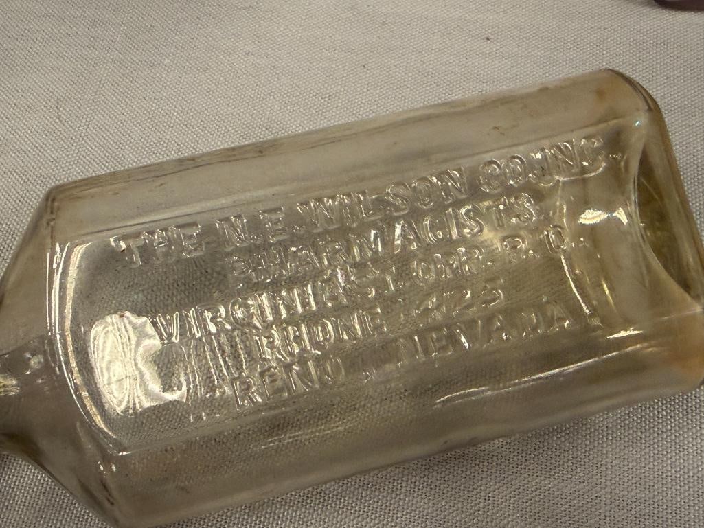 RENO, NV AND CARSON CITY ANTIQUE EMBOSSED APOTHECARY DRUGGIST / PHARMACY BOTTLES - 4