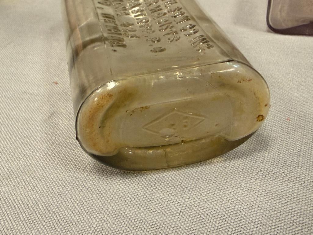 RENO, NV AND CARSON CITY ANTIQUE EMBOSSED APOTHECARY DRUGGIST / PHARMACY BOTTLES - 5