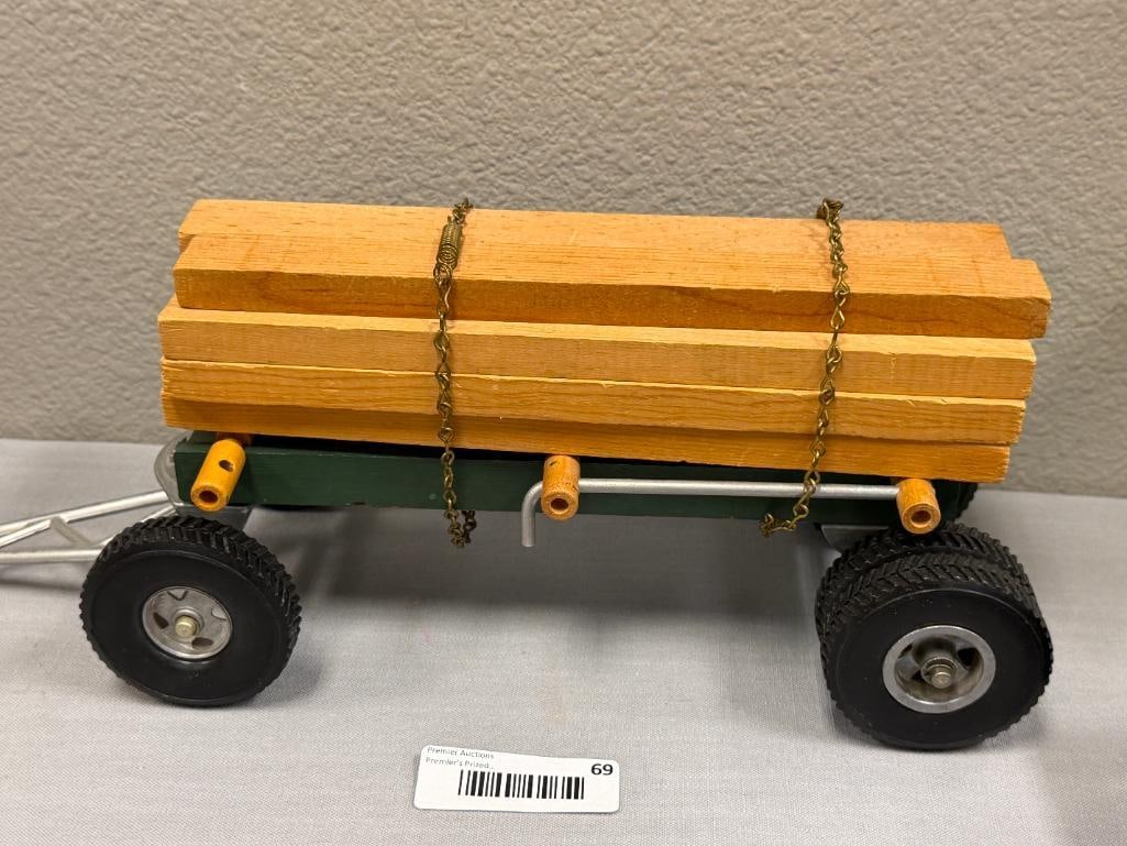 1950'S SMITH - MILLER PRESSED STEEL LOGGING TOY TRAILER FOR MACK LOG TRUCK - 2