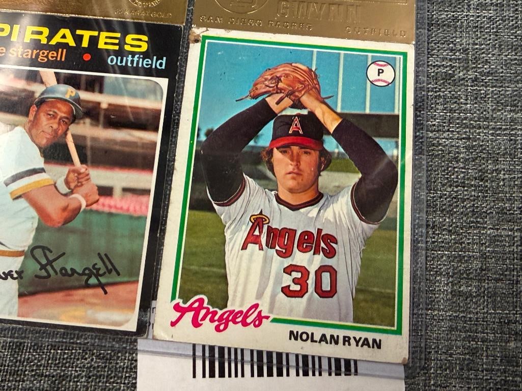 1978 TOPPS NOLAN RYAN NO. 400, 1971 TOPPS WILLIE STARGELL NO. 230 TY COBB ANF TONY GWYNN 22KT CARDS - 2