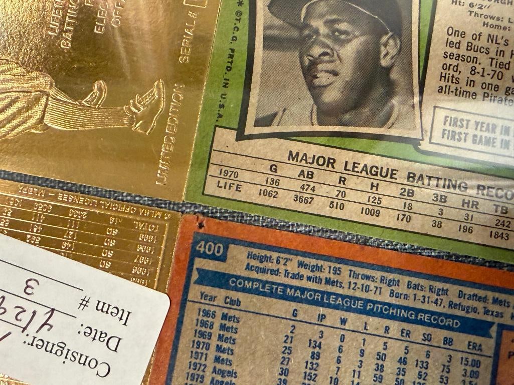 1978 TOPPS NOLAN RYAN NO. 400, 1971 TOPPS WILLIE STARGELL NO. 230 TY COBB ANF TONY GWYNN 22KT CARDS - 7