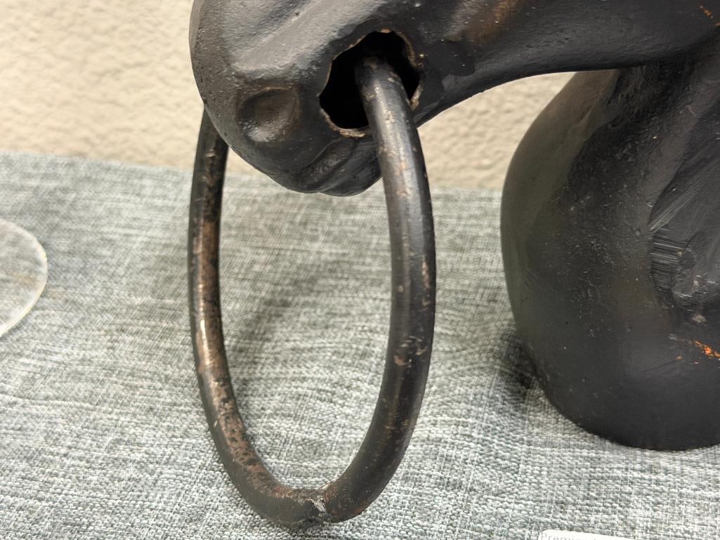 CAST IRON HORSE HEAD HITCHING POST - 4