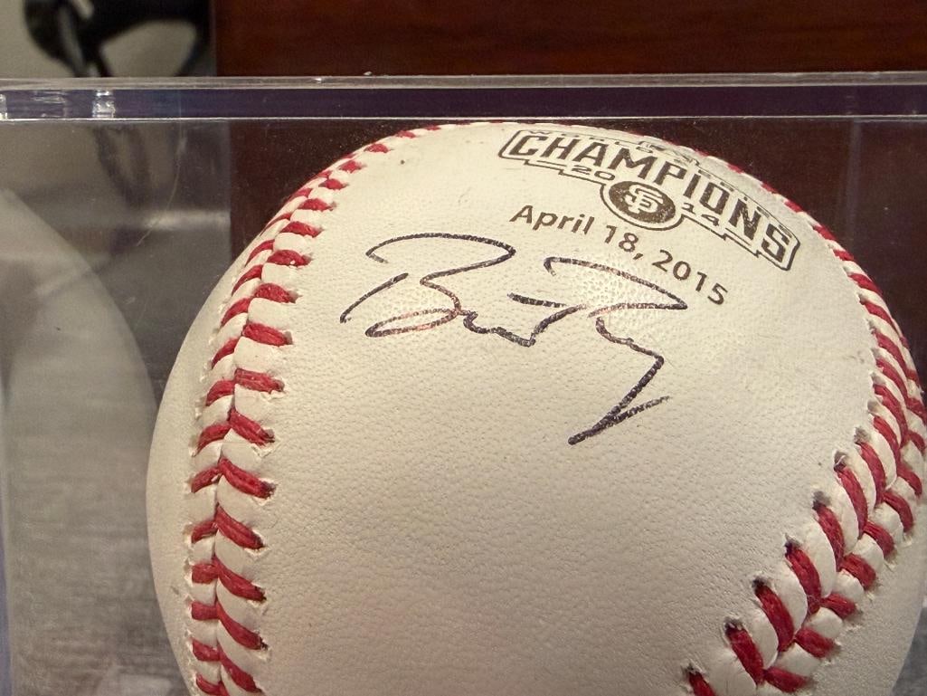 BUSTER POSEY 2015 WORLD SERIES AUTOGRAPHED BASEBALL MLB AUTHENICATED - 2