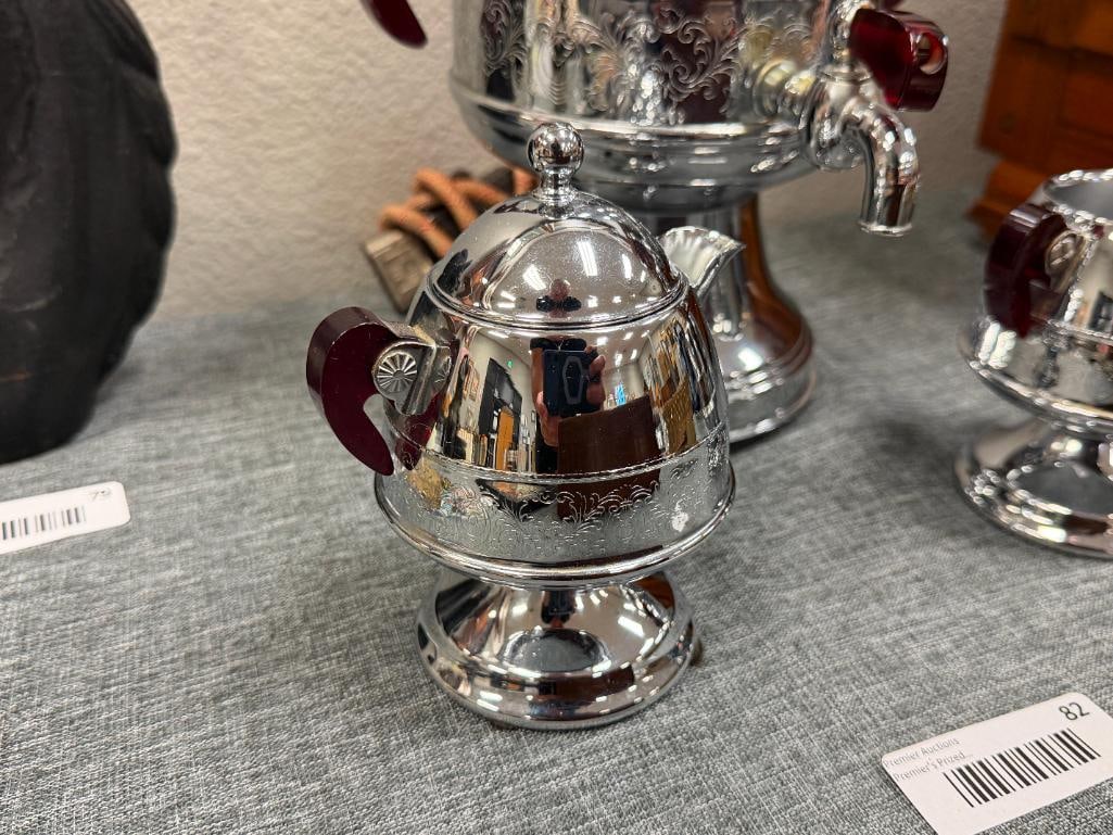 ART DECO ERA UNITED 550 / 800A AUTOMATIC ROCKET COFFEE MAKER WITH CREAMER AND SUGAR IN CHROME FIN... - 8