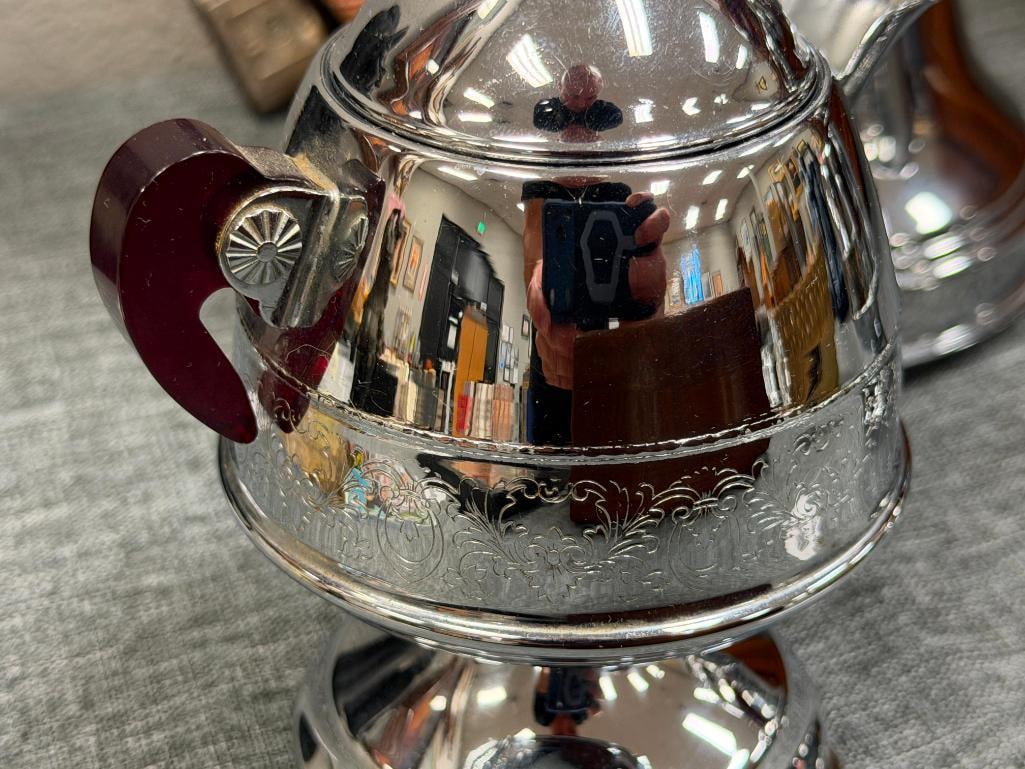 ART DECO ERA UNITED 550 / 800A AUTOMATIC ROCKET COFFEE MAKER WITH CREAMER AND SUGAR IN CHROME FIN... - 9